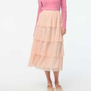 J Crew Factory pink tulle tiered skirt Whisper Peach